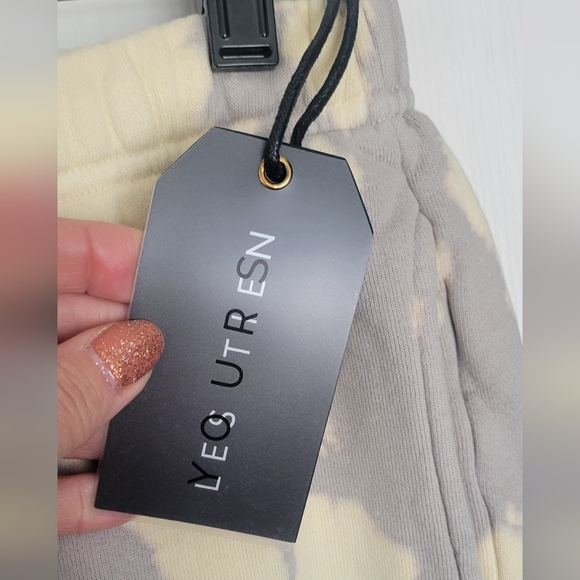 Les Tien 100% cotton tie dye yellow & gray joggers. 2 sizes available.NWT RV$233 - Picture 7 of 15